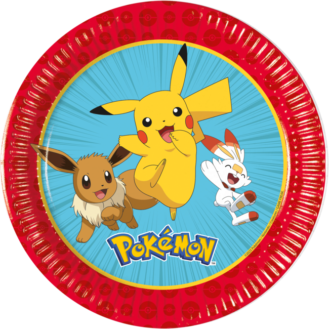 Pokémon gebaksbordjes (8 st.) 19,5cm