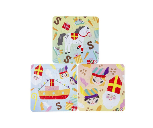 Sinterklaas puzzel (schoen)cadeautje / traktatie (met sticker naar keuze)